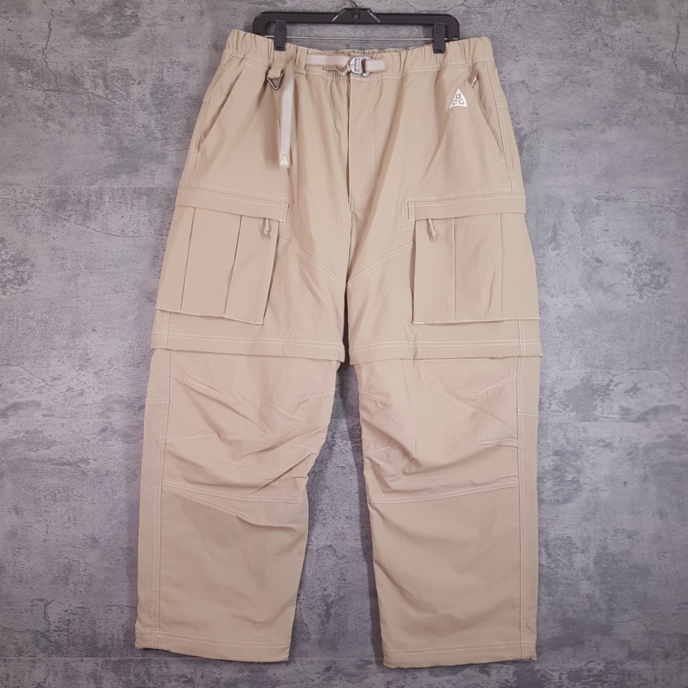NIKE‎ ACG Smith Summit Convertible Cargo Pants Mens XL Khaki Hiking Climbing